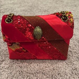 Red and Gold Sequin Kurt Geiger Kensington Chinese New Year Shoulder Bag